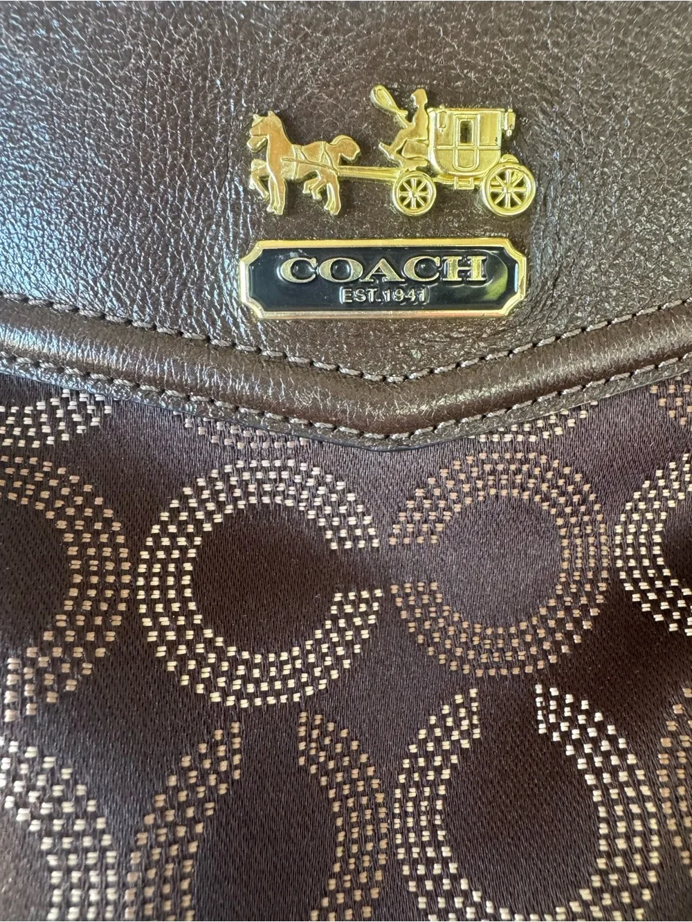 Coach Madison Op Art C Brown Signature Mini Hobo Shoulder Bag - Picture 11 of 14